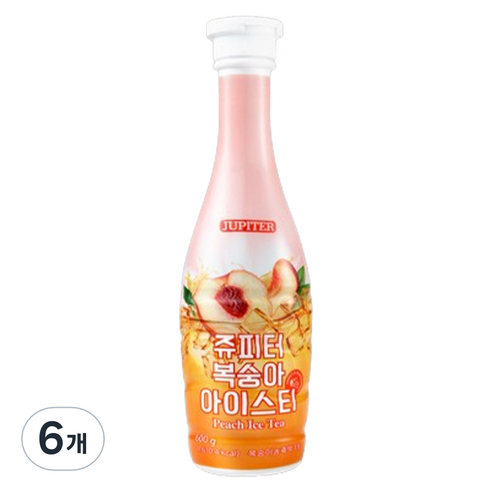 쥬피터 복숭아 아이스티, 600g, 6개