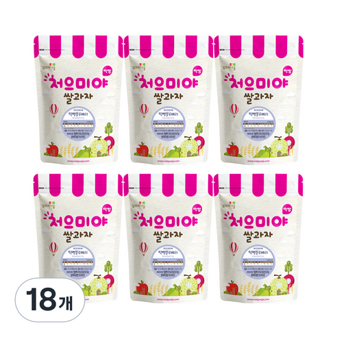 쌀과자마을 처으미야 떡뻥 과자, 블루베리, 18개, 30g