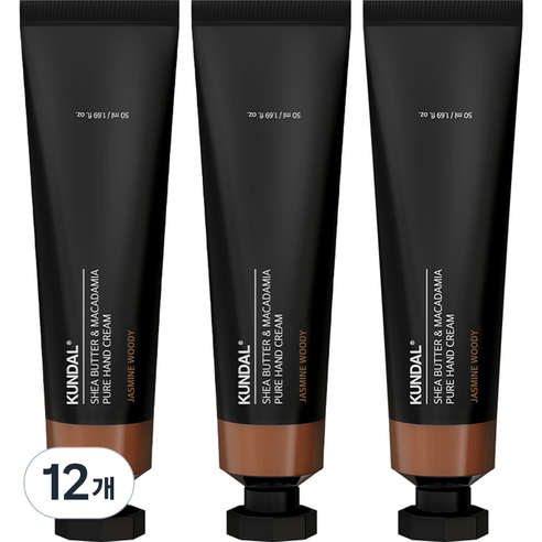 쿤달 시어버터 앤 마카다미아 퓨어 핸드크림 아로마에디션 자스민우디, 50ml, 12개