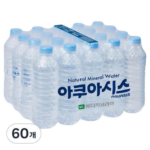 아쿠아시스 무라벨 생수, 60개, 500ml