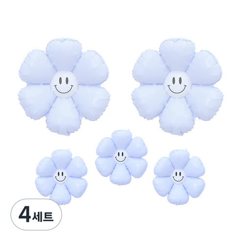 피앤비유니티 무광마카롱 스마일 데이지풍선 세트, 13, 4세트