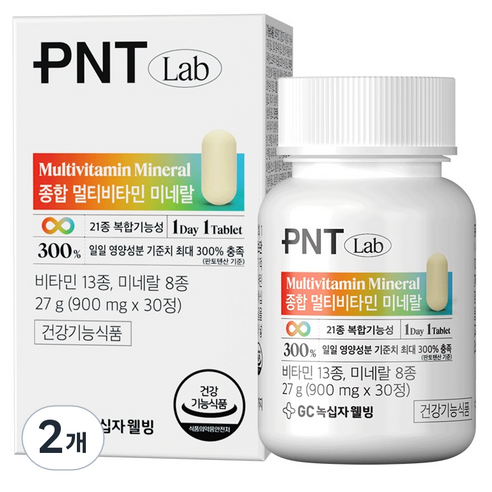 GC녹십자웰빙 PNT 종합 멀티비타민 미네랄, 2개, 30정