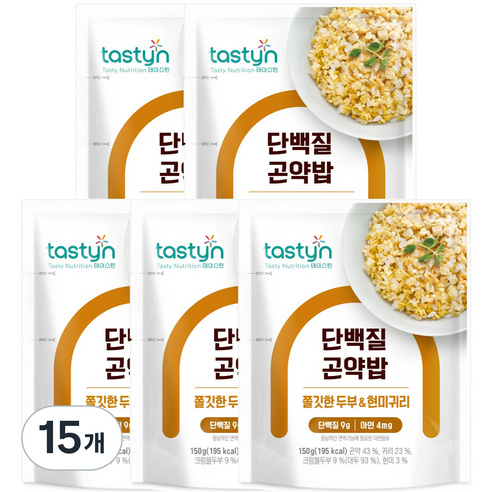 종근당건강 테이스틴 쫄깃한두부 & 현미귀리 단백질 곤약밥, 150g, 15개