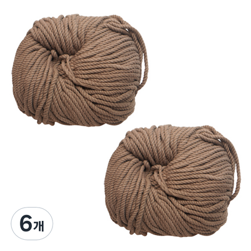 태광 마크라메 실 60합 4mm 2p, 04 다크베이지, 6개