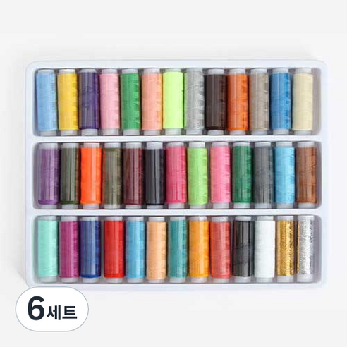 해피베어스 소형 봉제실 39컬러 세트, 혼합색상, 6세트