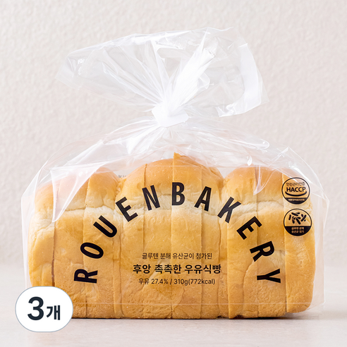 후앙 촉촉한 우유식빵, 310g, 3개