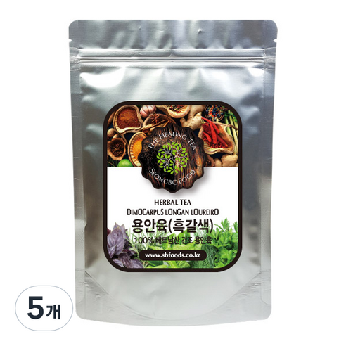 성보식품 베트남산 용안육 흑갈색, 100g, 5개