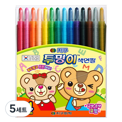 지구화학 투명이 색연필 14종 세트, 14색, 5세트