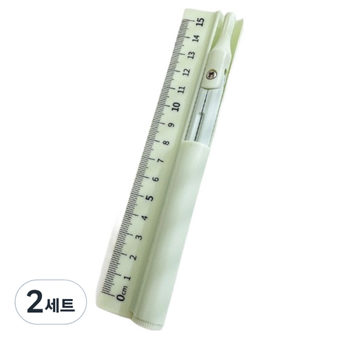 일상속반짝 자 + 컴퍼스 세트, 그린, 2세트