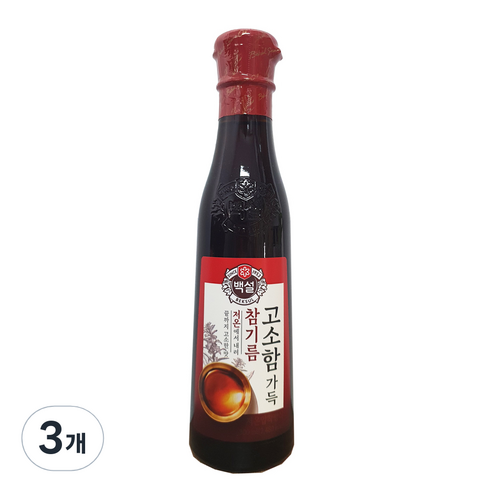 백설 고소함 가득 참기름병, 300ml, 3개