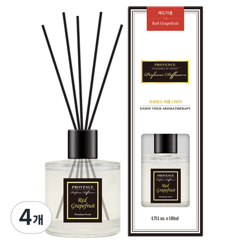 프로방스 퍼퓸 디퓨져 140ml, 레드자몽, 4개