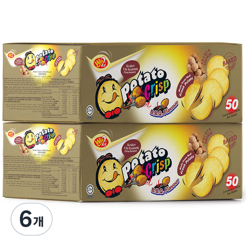 포테이토 크리스프 스낵 바베큐맛 50개입, 1kg, 6개