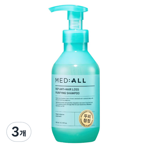 메디올 씨알피 안티 헤어로스 퓨리파잉 샴푸, 300ml, 3개