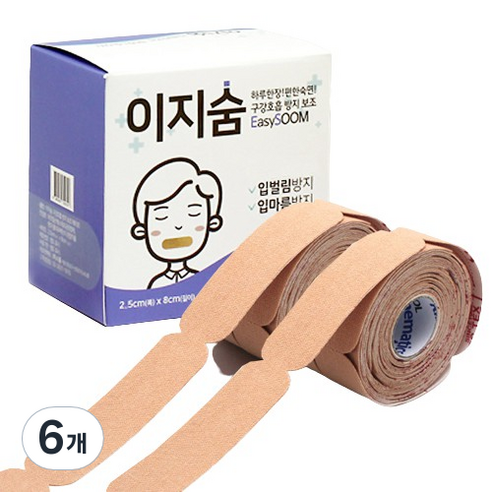 이지숨 입벌림방지 입막음테이프, 6개
