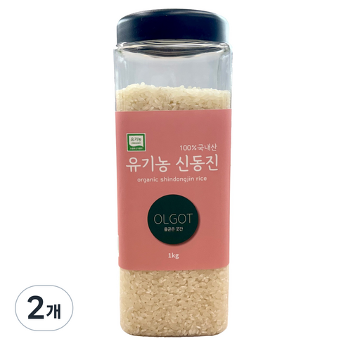 올곧은곳간 유기농 신동진, 1kg, 2개, 상등급