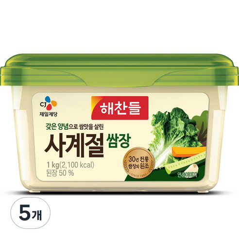 해찬들 사계절 쌈장, 1kg, 5개