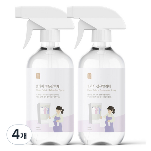 쉼표365 클리어 섬유탈취제 라벤더우디, 500ml, 4개