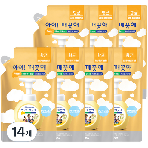 아이깨끗해 순 폼 핸드 솝 파우더향, 14개, 200ml