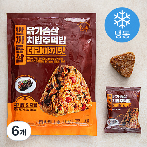 한끼통살 닭가슴살 치밥주먹밥 데리야끼맛 5개입 (냉동), 100g, 30개