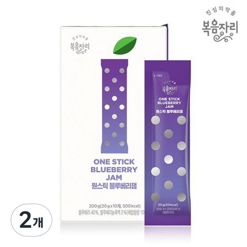 복음자리 원스틱 블루베리잼 30p, 2개, 600g