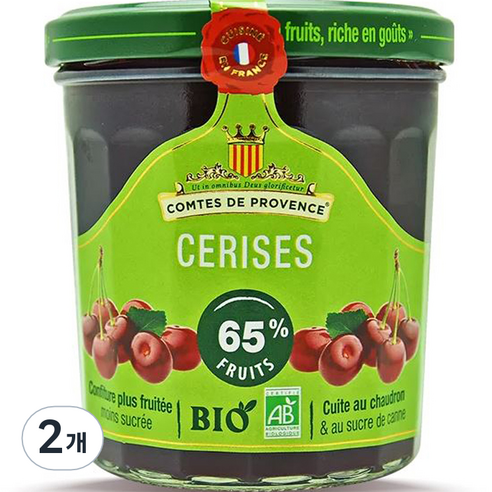 프로방스 유기농 체리스프레드 잼, 350g, 2개