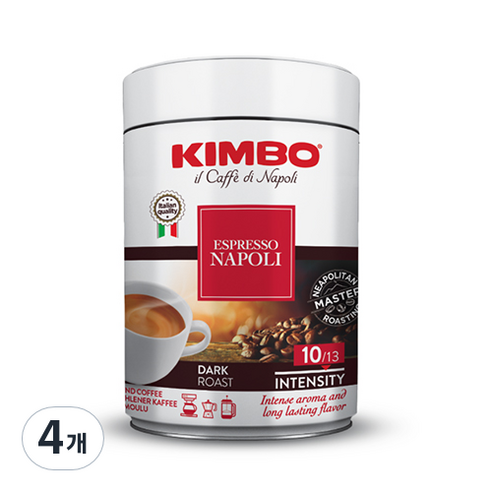 킴보 에스프레소 나폴레타노 분쇄원두, 250g, 4개