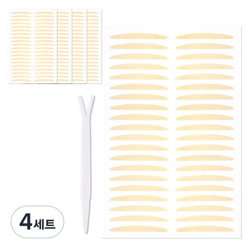 더분 깃털 누드 단면 쌍꺼풀 테이프 세트 200p, 누드 R TYPE, 4세트