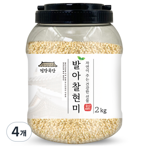 건강곡간 발아찰현미, 2kg, 4개