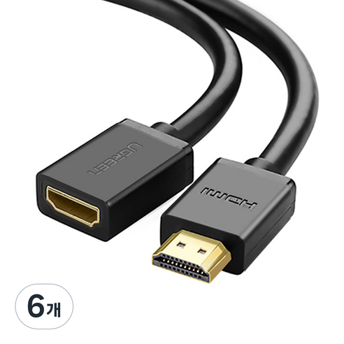 유그린 순동 4K HDMI V2.0 연장케이블, 6개, 0.5m