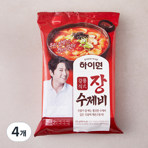 삼립 하이면 강릉식 장수제비 2인분, 352g, 4개