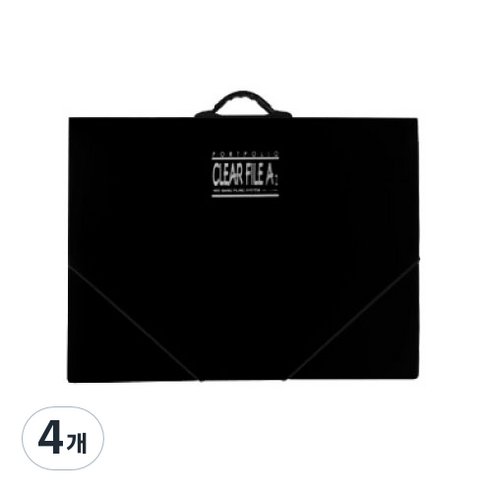 크리어파일 A2 20매, 흑색, 4개