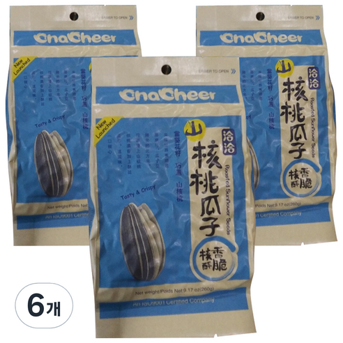 챠챠 해바라기씨 피칸맛, 260g, 6개