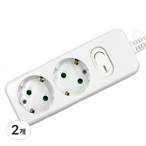 다조아 안전 스위치 멀티탭 2구, 3m, 2개
