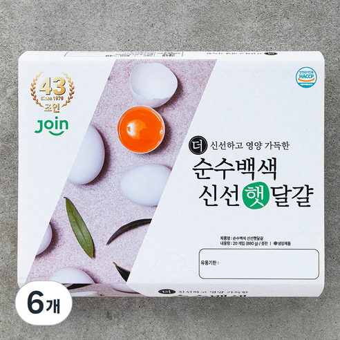 조인 백색 중란, 20구, 6개
