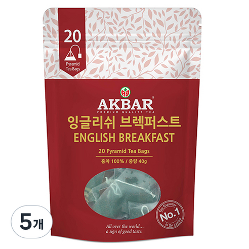 아크바 잉글리쉬브렉퍼스트 피라미드 티백, 2g, 20개입, 5개