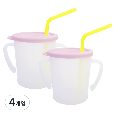 아가프라 뉴 매직 빨대컵 300ml, 4개입, NEW 핑크