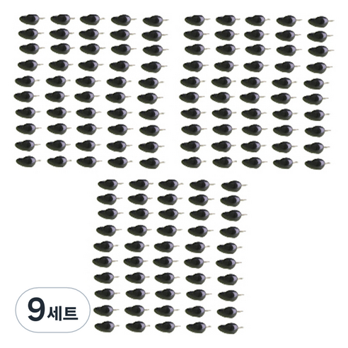 문구담 귀여운 하트모양 압정 세트 블랙, 50개입, 9세트