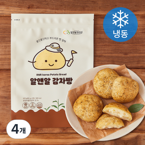 알앤알코리아 감자빵 5개입 (냉동), 400g, 4개