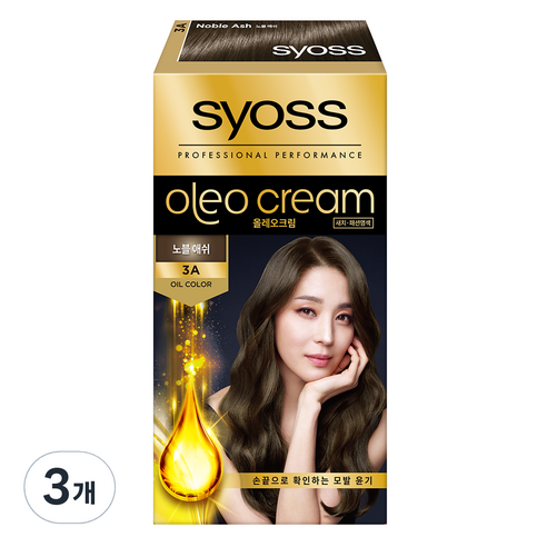 사이오스 올레오 크림 염모제, 3A 노블 애쉬, 3개