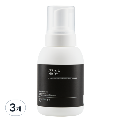 꽃잠 네이처 포맨 워시 남성청결제, 3개, 300ml