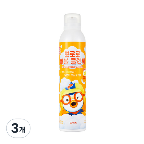 뽀로로 버블 클렌저 바나나향, 3개, 200ml