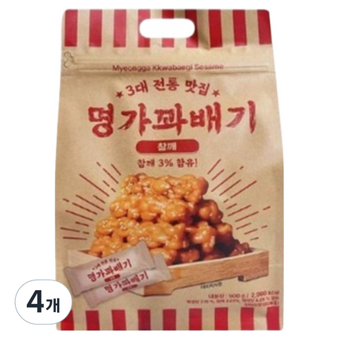 명가꽈배기 참깨 오리지널, 500g, 4개