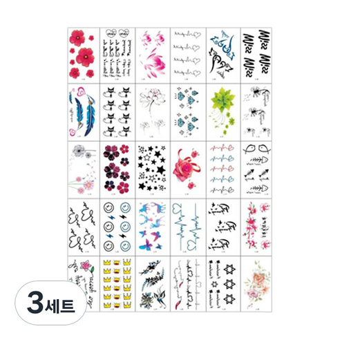 타투 스티커 30종 세트, L type 타투스티커 30종세트, 3세트