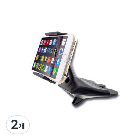 제노믹스 차량용 CD 슬롯 스마트폰 거치대 SHG-S5000, 2개, 혼합색상