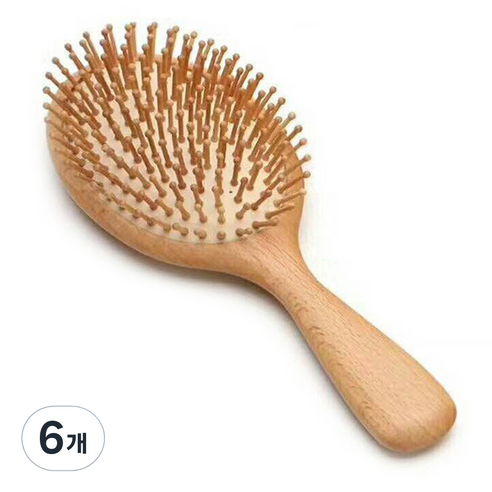 메오 원목 두피 마사지 브러쉬 빗 대, 6개