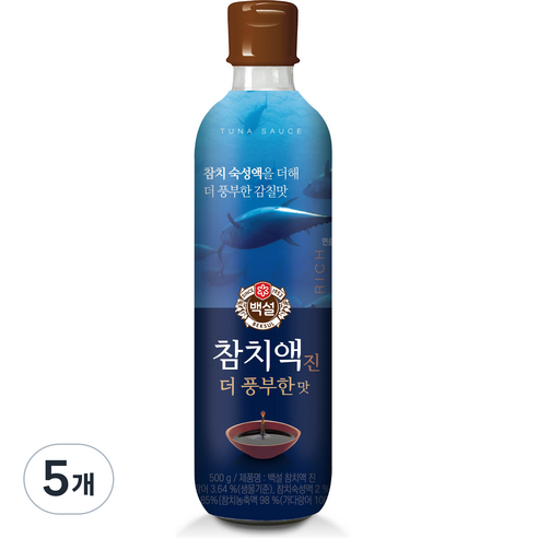 백설 참치액 진 더 풍부한맛, 500g, 5개