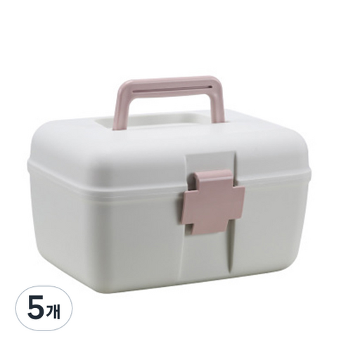 더플로우컴퍼니 모던 파스텔톤 가정용 구급약통 핑크, 5개