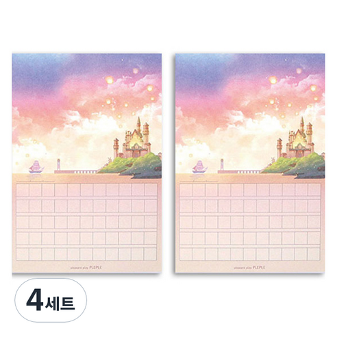 마음더하기 원고지 세로형 메모지 2p 세트, 풍등 축제, 4세트