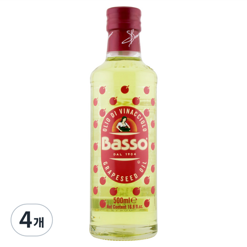 Basso 포도씨유, 500ml, 4개