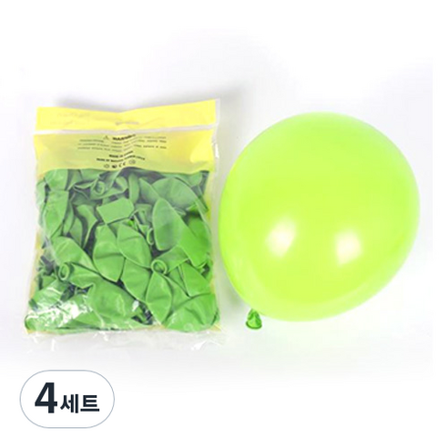 일반풍선 25cm 100p, 라임그린, 4세트